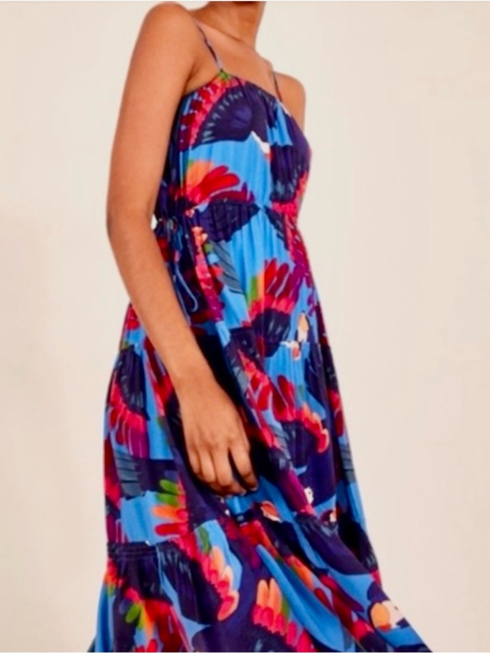 FARM Rio Blue Tropical Parrot Maxi Sundress - Picture 2 of 6